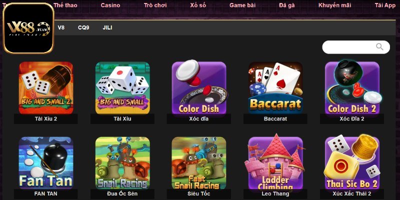 Tìm hiểu sảnh game bài Vx88